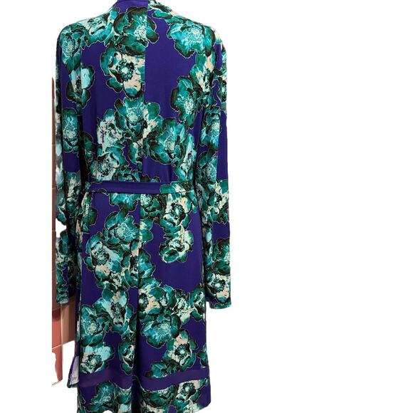 Vera Wang Dress XL Faux Wrap Colorful Artsy Floral Bold Office Career Party Date - Picture 5 of 10